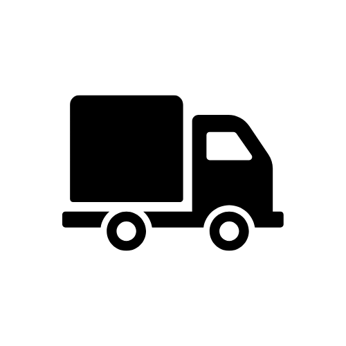 Pictogram van een vrachtwagen — staat voor snelle of gratis levering.