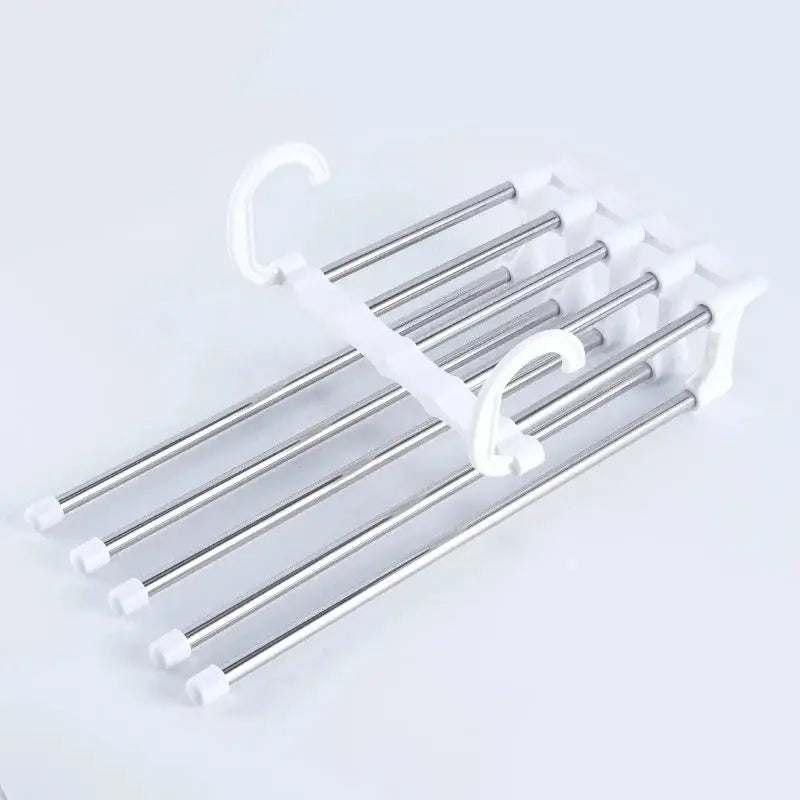 Multi-bar pants hanger showing sliding bars for easy access
