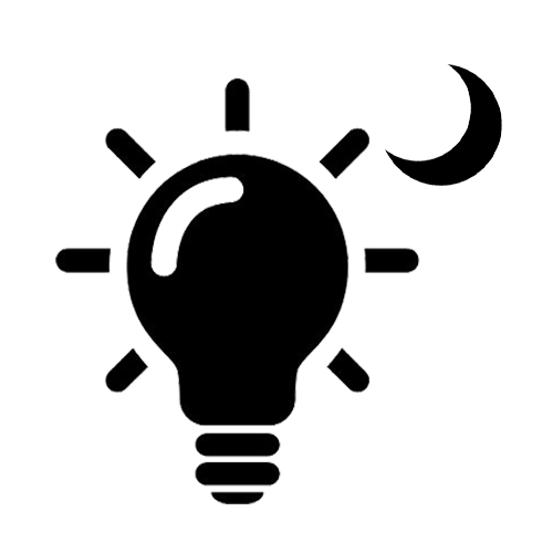 Gloeilamp met maan — symbool voor nachtlamp- of lichtfunctie.