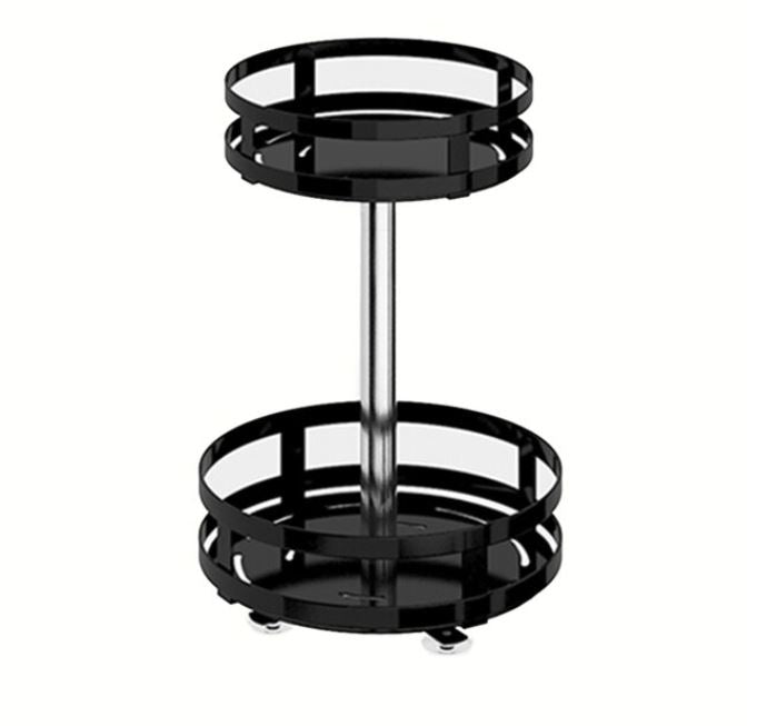 Adjustable rotating kitchen organiser stand with 360-degree storage design