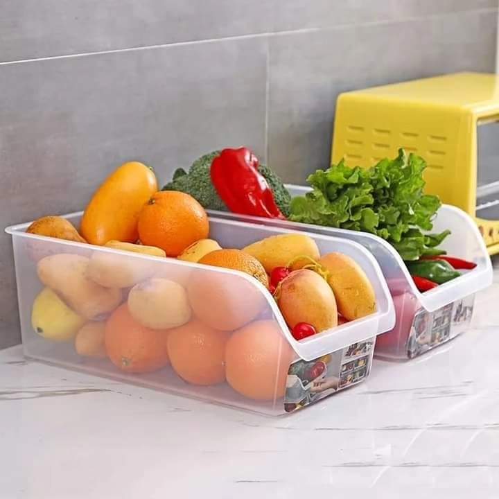 Plastic pantry and refrigerator organiser for food storage