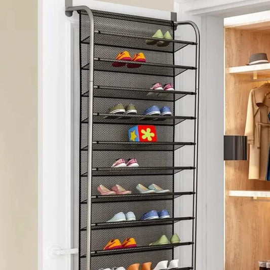 Over the door shoe rack with ten tiers of storage