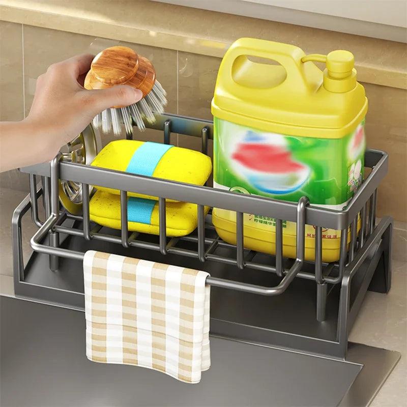Dish drying rack with cutlery holder and drip tray