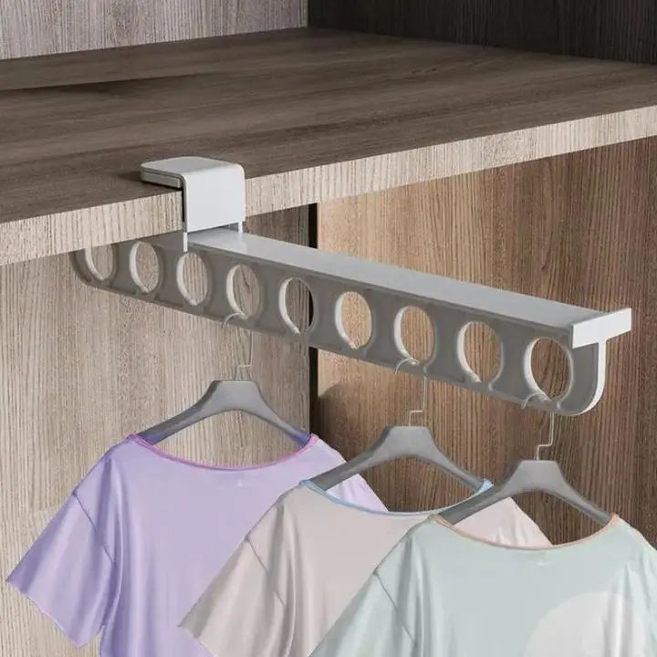 Space saving trouser holder mounted inside wardrobe