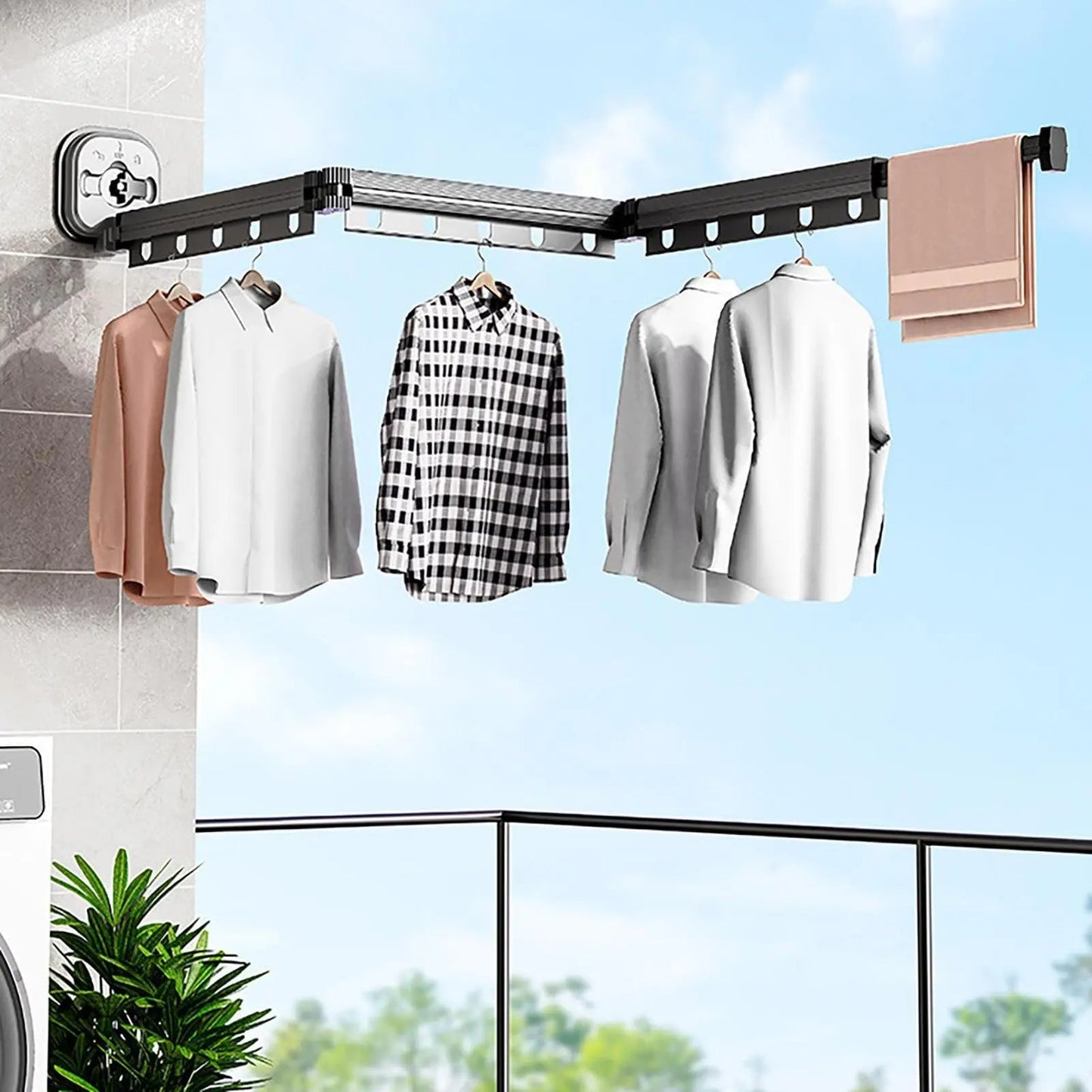 Aluminium clothes drying rack used on balcony