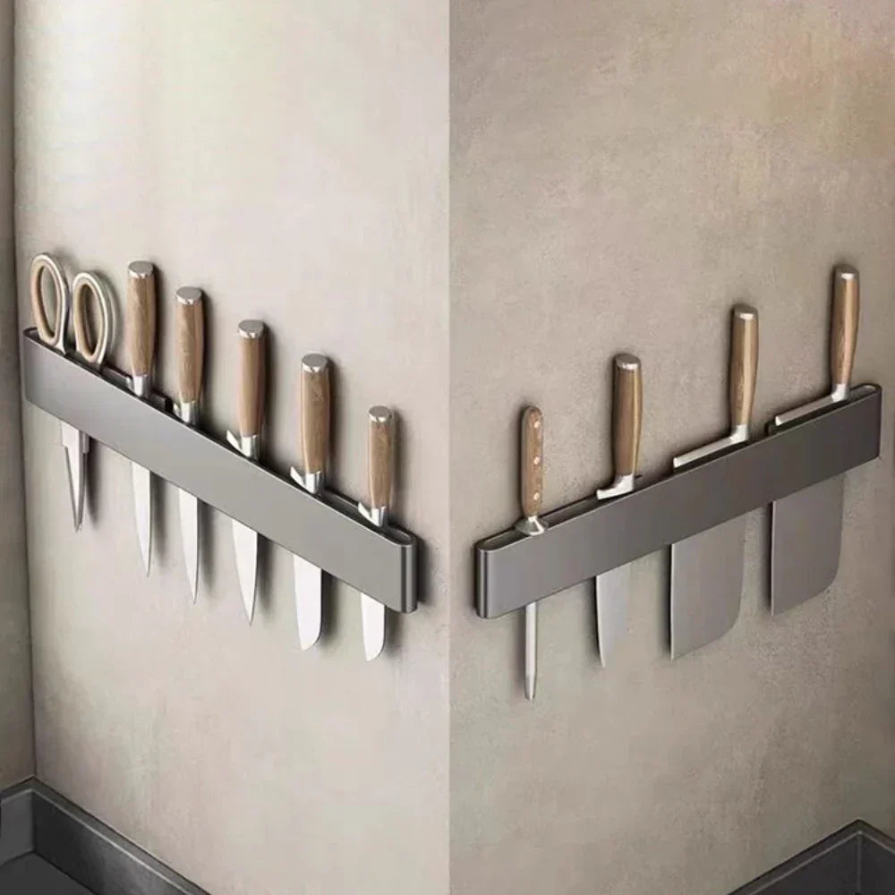 Knife holder displayed with knives and utensils for organised storage