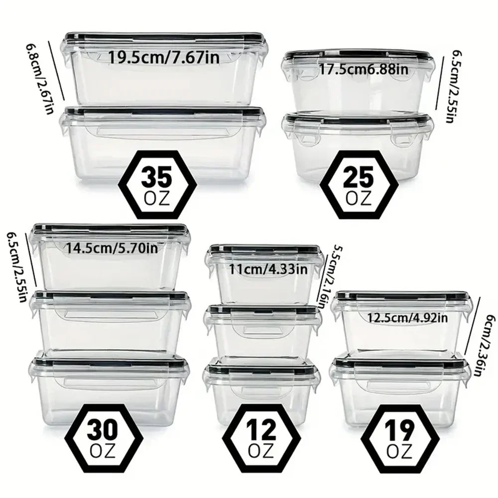 Food container set showing multiple sizes for storage