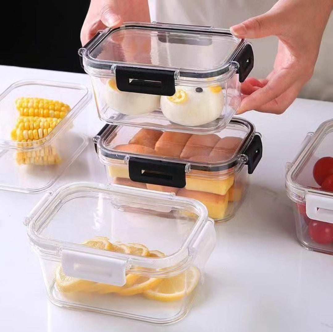 Transparent acrylic food containers for fruit and vegetable storage