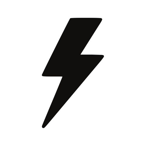 Bliksempictogram — staat voor snelle of draadloze oplading.