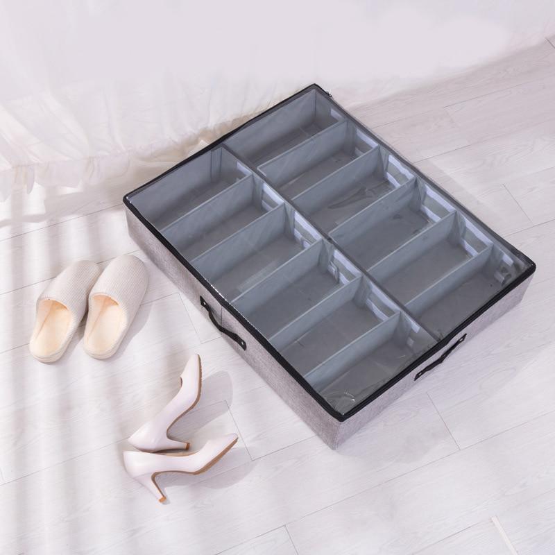 Foldable shoe box organiser with clear lid