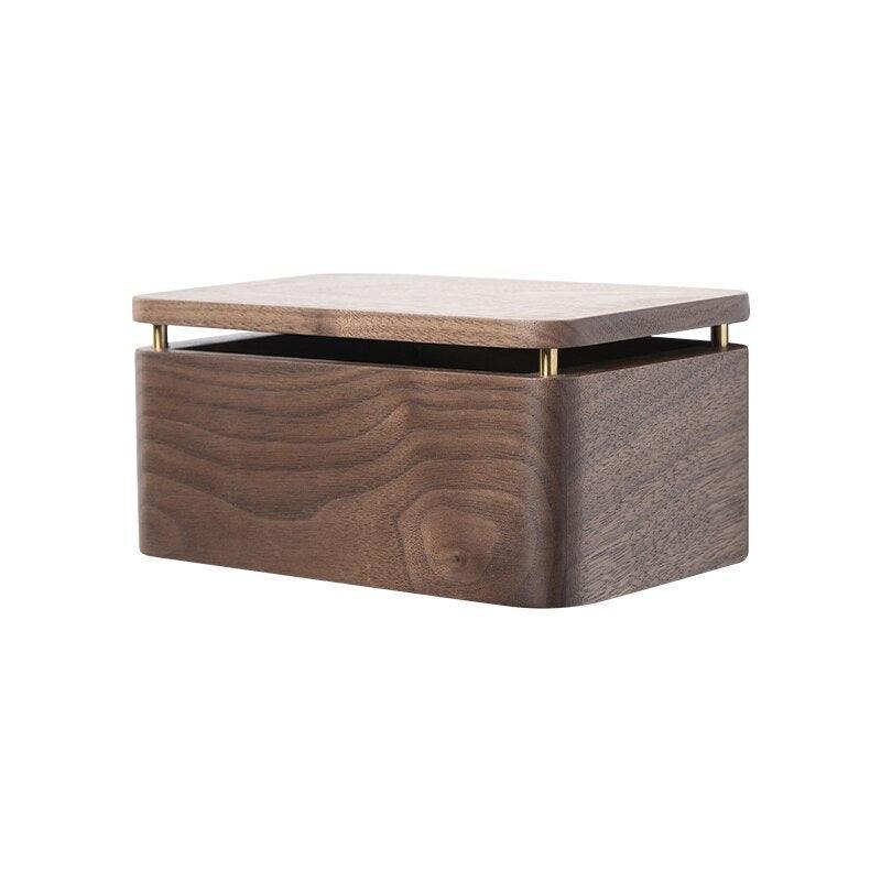 Minimalist bathroom toilet paper holder with natural wood finish