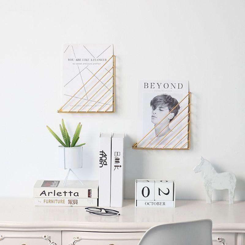 Modern metal hanging wall shelf with minimalist design