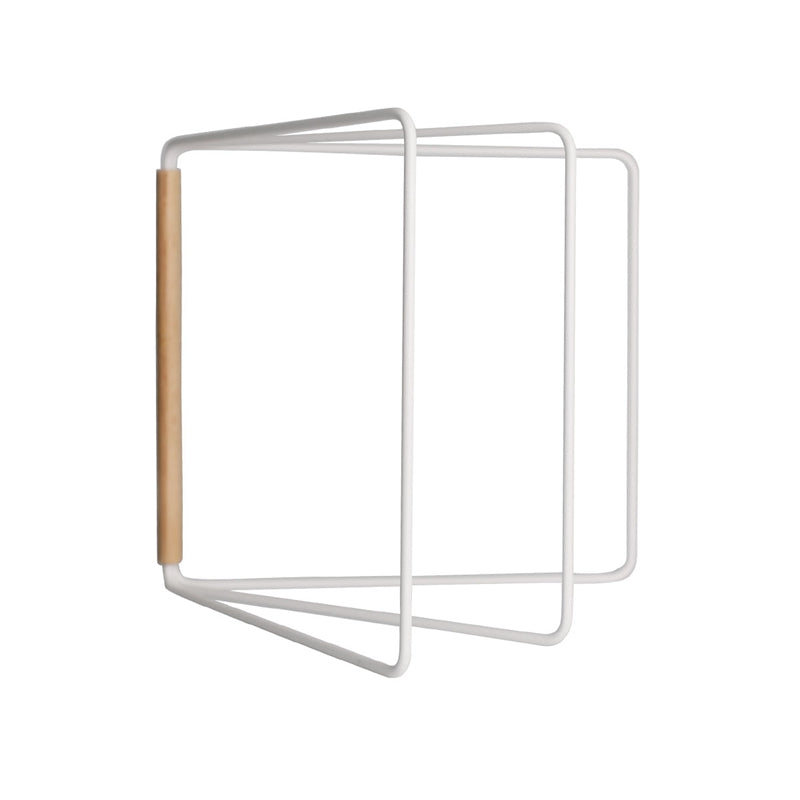 Scandinavian style countertop towel holder in kitchen